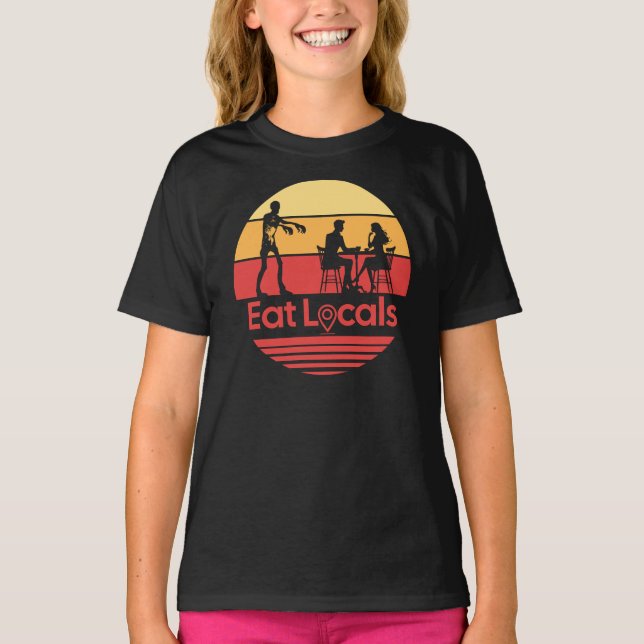 Camiseta Coma Zombie Humor nos Locais (Frente)