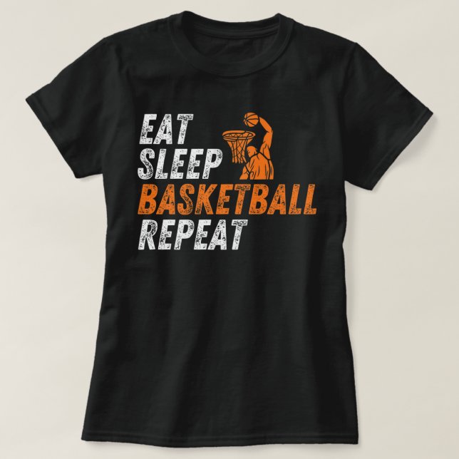 Camiseta Comam Bâmera de Sono Repito Meninos de Basquete Jo (Frente do Design)