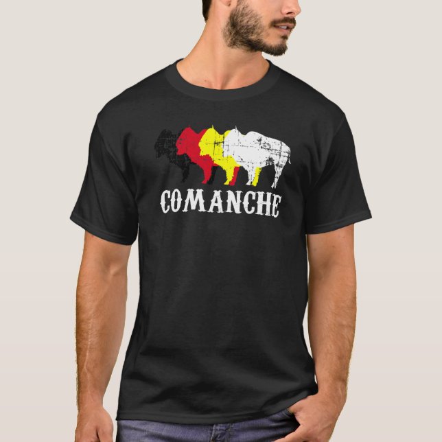 Camiseta Comanche Pessoas Native American Medicine Wh (Frente)