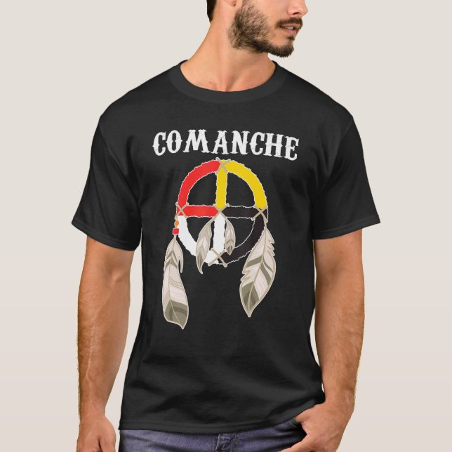 Camiseta Comanche Pessoas Native American Medicine Wh (Frente)