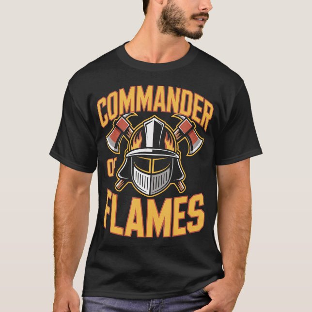 Camiseta Comandante de Bombeiros das Chamas (Frente)