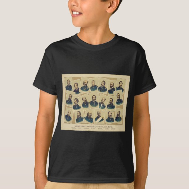 Camiseta Comandantes famosos da união da guerra civil (Frente)