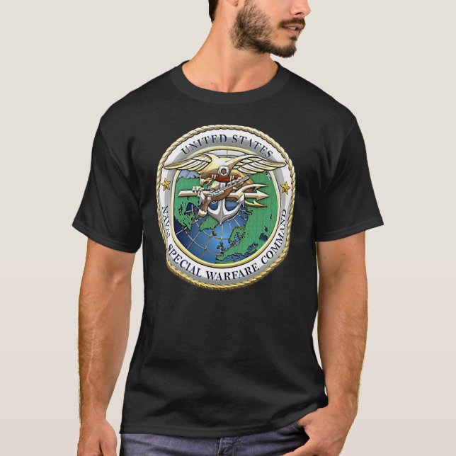 Camiseta  Comando de Guerra Especial Naval dos EUA - Exérci (Frente)