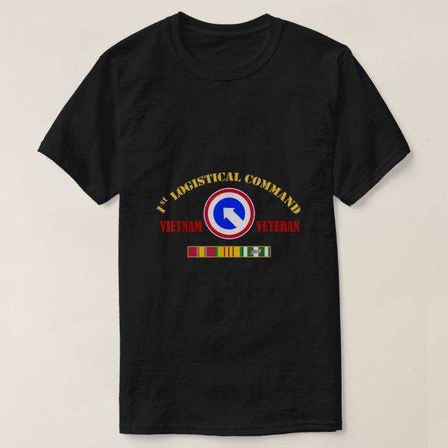 Camiseta Comando Logístico de ruas Vietnã Veteranos Da (Frente do Design)