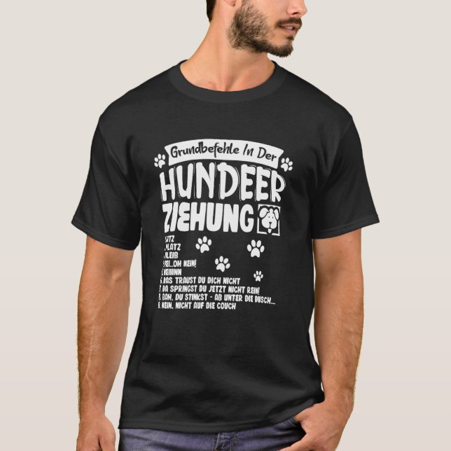 Camiseta comandos básicos de treinamento de cães (Frente)