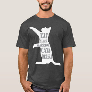 Camiseta ComaSleepWarriorGatosRepetir o Frio de Gato Engraç