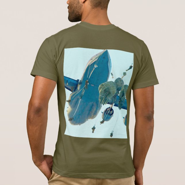 Camiseta COMBAT SQUAD dos EUA - Paraquedista Aerotransporta (Verso)