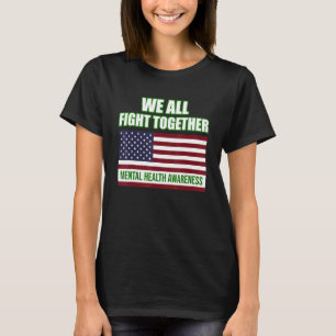 Camiseta Combate a conscientização da saúde mental EUA Sina