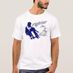 Camiseta Combate à Liberdade Retroativa para um Skater Livr
