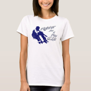 Camiseta Combate à Liberdade Retroativa para um Skater Livr