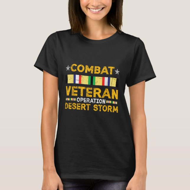 Camiseta Combate à Tempestade no Deserto Veterano Serviço d (Frente)