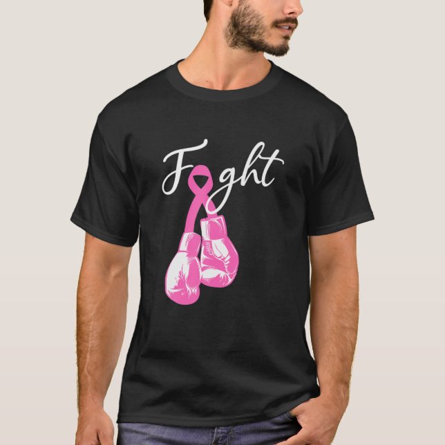 Camiseta Combate à violência contra o Cancer de mama Boxing (Frente)