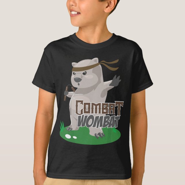 Camiseta Combate a Wombat - Funny Karate Wombat Artista Mar (Frente)
