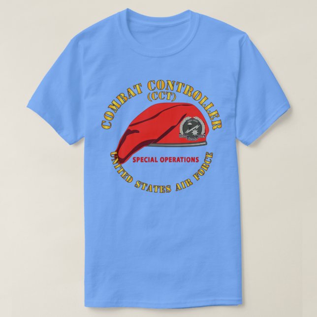 Camiseta Combate ao Crachá da Equipe de Controle com Red Be (Frente do Design)
