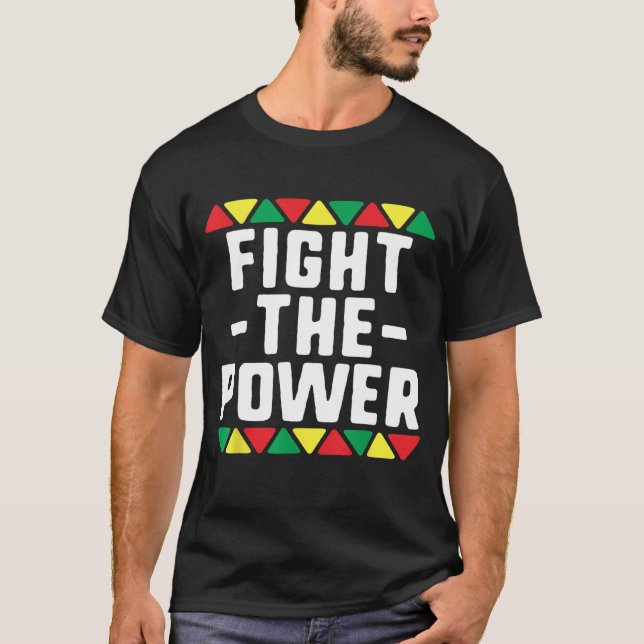 Camiseta Combate ao Poder do BLM Africano no Histórico Negr (Frente)