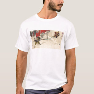 Camiseta Combate do samurai na neve cerca de 1890