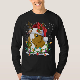 Camiseta Combate Familiar De Luzes De Natal Com O Porco San