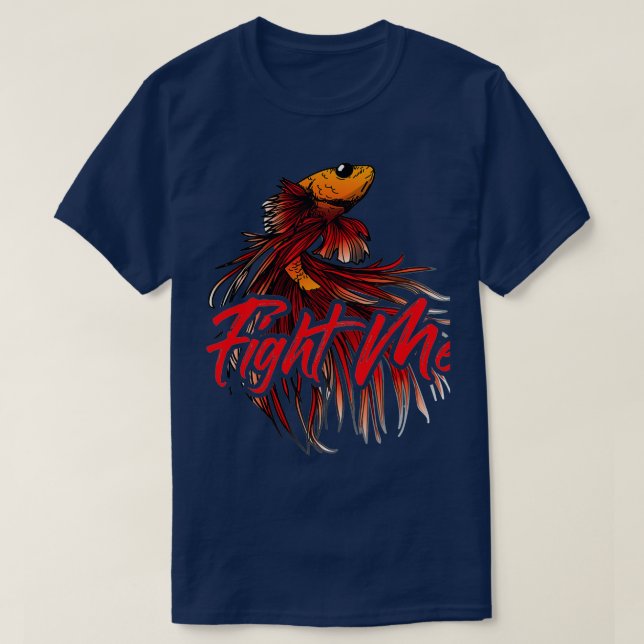 Camiseta Combate-Me Proprietário Do Aquário Betta Lutando P (Frente do Design)