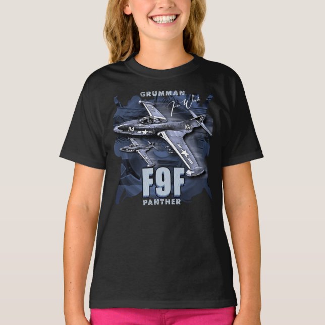 Camiseta Combatente De Jato Baseado Em Pantera Grumman F9F (Frente)