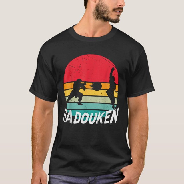 Camiseta Combatente retrógrado HADOUKEN de 16 bits (Frente)