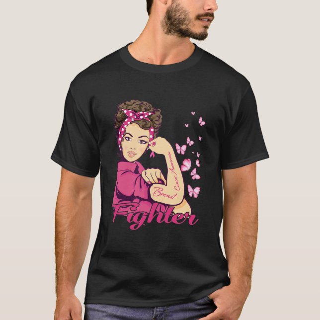 Camiseta Combater a consciência do Cancer da Mama Rosie Riv (Frente)