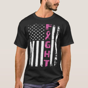 Camiseta Combater a Consciência do Câncer de Mama Patriótic