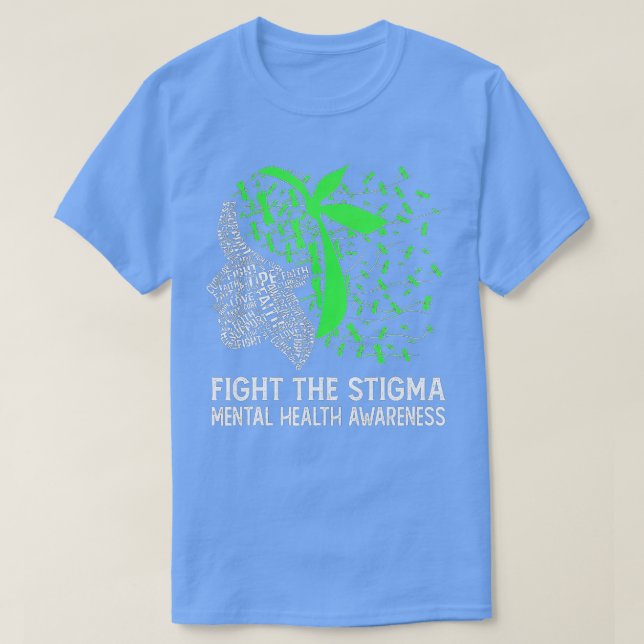 Camiseta Combater A Consciência Mental Do Estigma (Frente do Design)