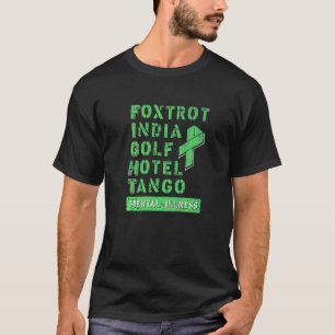 Camiseta Combater Doença Mental Alfabeto Militar Saúde Ment