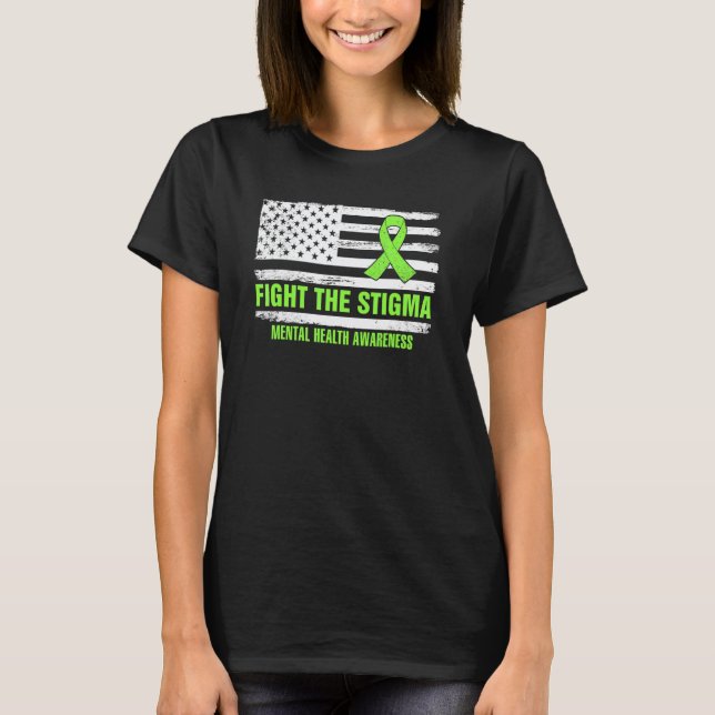 Camiseta Combater Estigma Mês de Conscientização sobre Saúd (Frente)