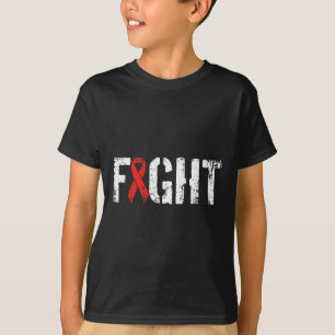 Camiseta Combater o Câncer de Sangue - Fita Vermelha de Con