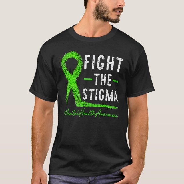 Camiseta Combater O Estigma Frase de Conscientização sobre  (Frente)