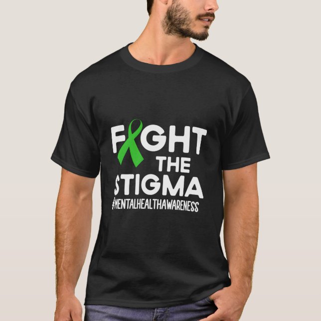Camiseta Combater o Estigma Mês de Conscientização sobre Sa (Frente)