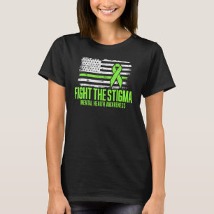 Camiseta Combater O Stigma Americano Flag Mental Health Awa