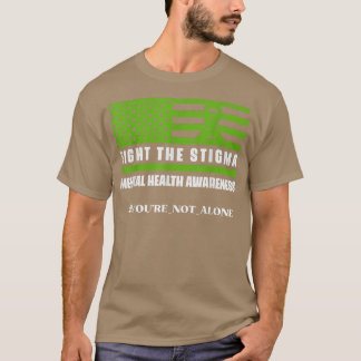 Camiseta Combater O Stigma Americano Flag Mental Health Awa