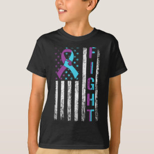 Camiseta Combater o suicídio Sensibilização da bandeira ame