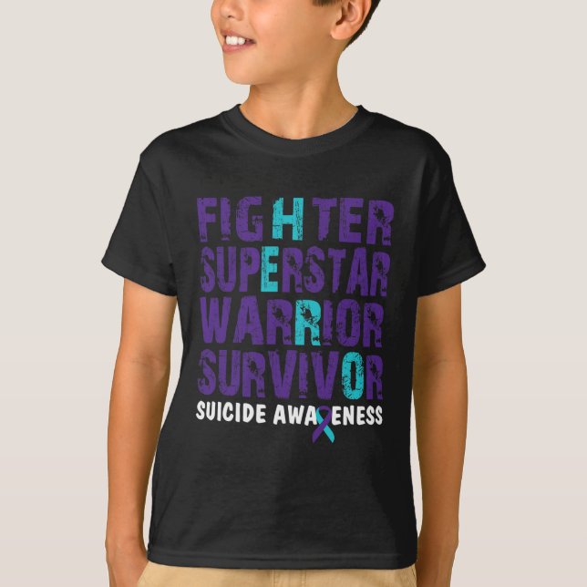 Camiseta Combater Sobrevivência Suicida Sensibilização para (Frente)