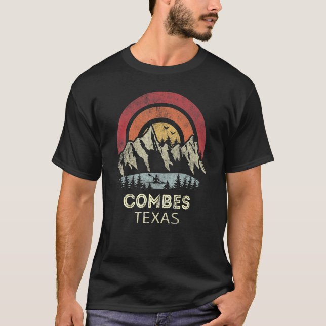 Camiseta Combes Texas Mountain Sunset Sunrise Kayaking (Frente)