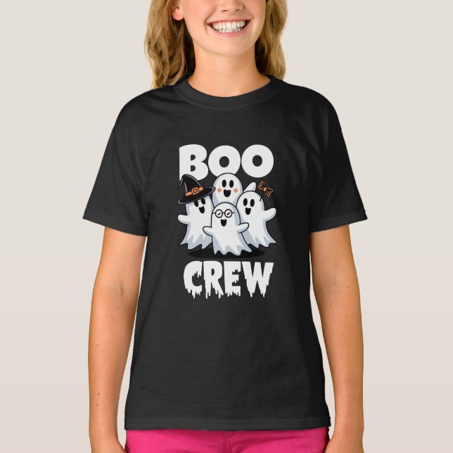 Camiseta Combinação da Família Boo Crew Halloween (Frente)