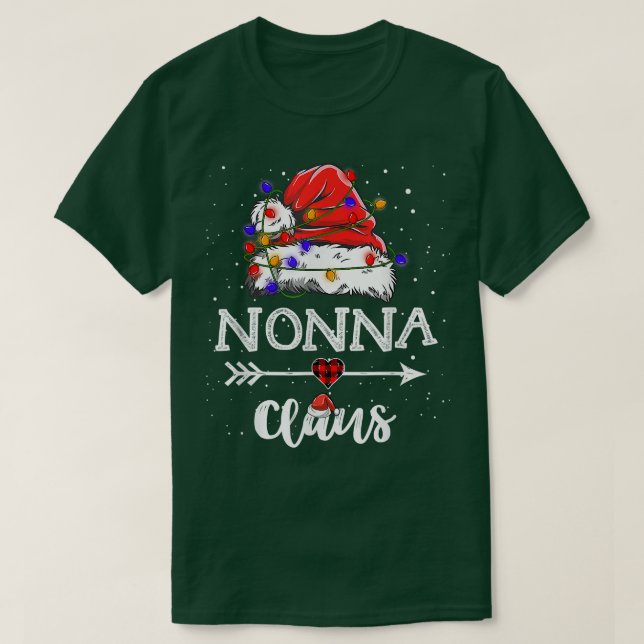 Camiseta Combinação da Família Pajama Light de Natal Nonna  (Frente do Design)