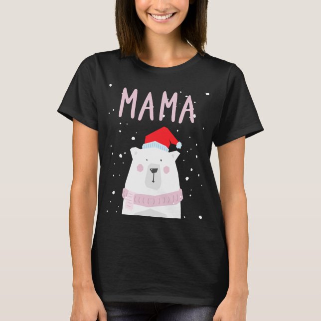 Camiseta Combinação da Família Santa Hat do Bear Christmas (Frente)