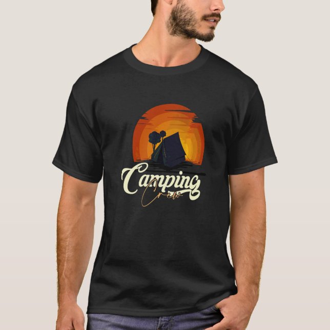Camiseta Combinação de Camping Crew Family Group Camper Roa (Frente)