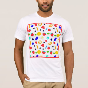 Camiseta Combinação de cores de Frutas Tropicais
