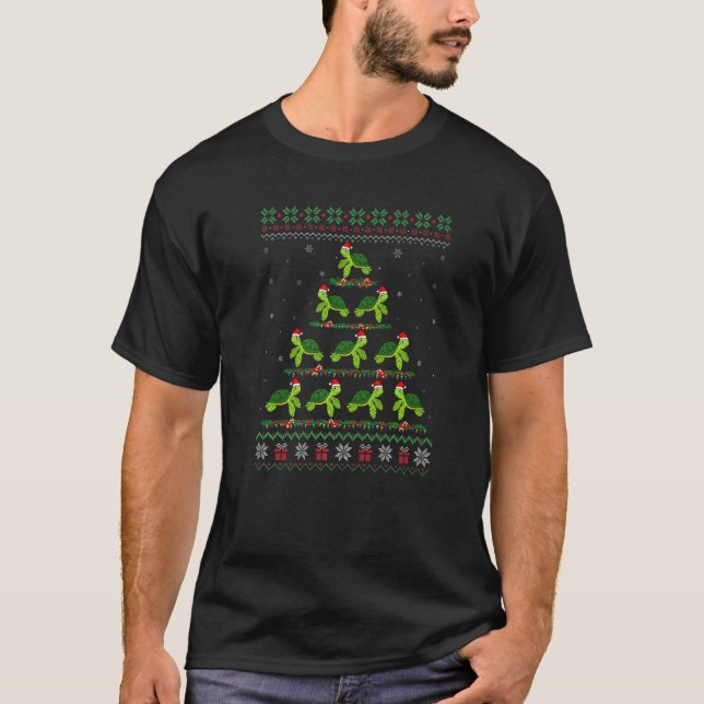 Camiseta Combinação de Decor de Enfeites de natal Feio Xmas (Frente)