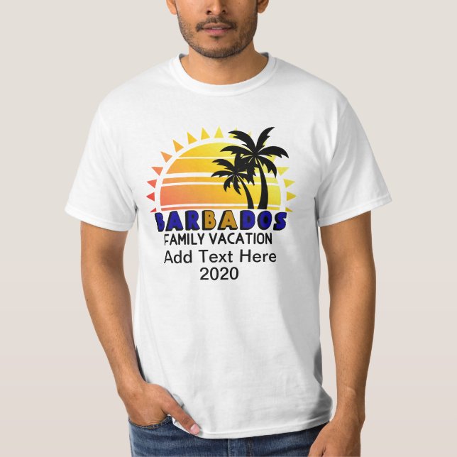 Camiseta Combinação de férias da família Barbados (Frente)