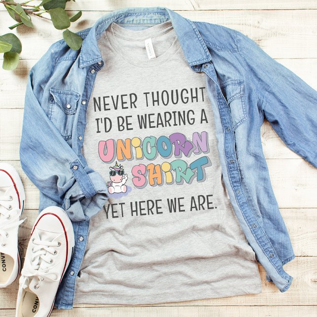 Camiseta Combinação de Festas de aniversário do Unicórnio E (Ash gray Unicorn Dad graffiti kawaii unicorn funny matching daddy-and-me dad daughter birthday shirt)