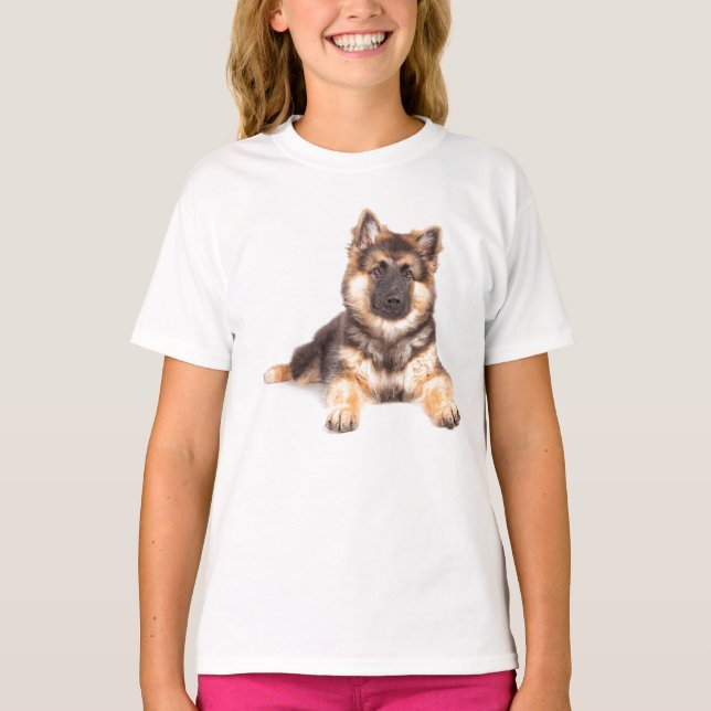 Camiseta Combinação de German shepherd de Collie de Borda (Frente)