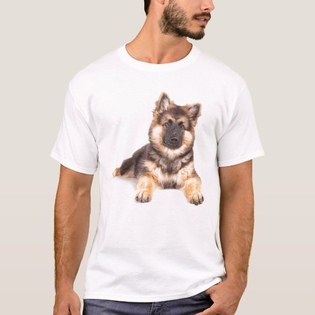 Camiseta Combinação de German shepherd de Collie de Borda (Frente)