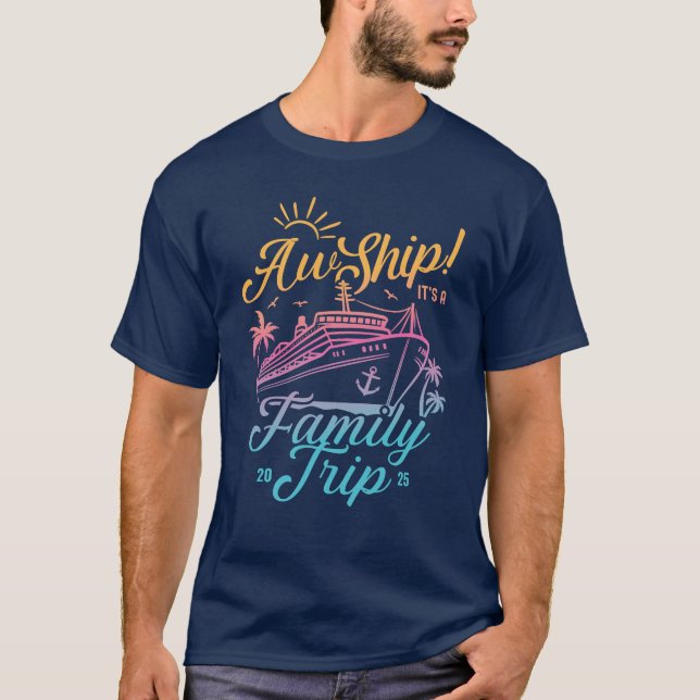 Camiseta Combinação de Grupo de Viagem de Cruzeiro da Famíl (Frente)