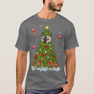 Camiseta Combinação de Natal Familiar Luzes Engraçadas Siam
