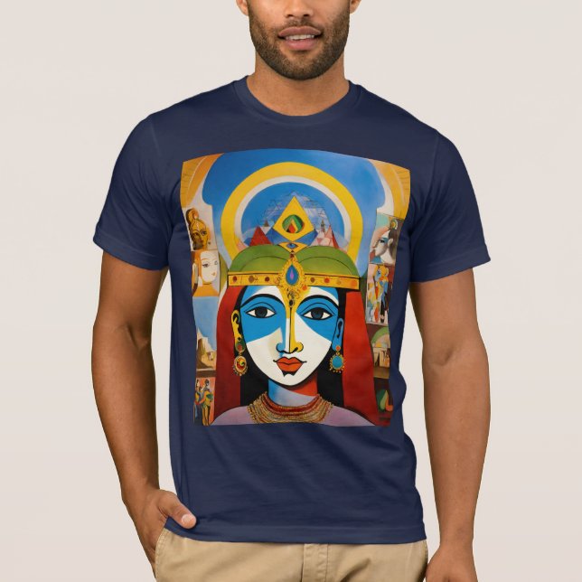 Camiseta Combinação de Olhos Cansados de Krishna (Frente)